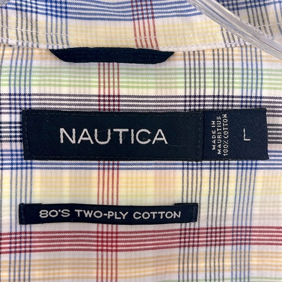 Nautica Long Sleeve Light-Weight Plaid Shirt Men’s Size Large - Multi-Color - Picture 2 of 11